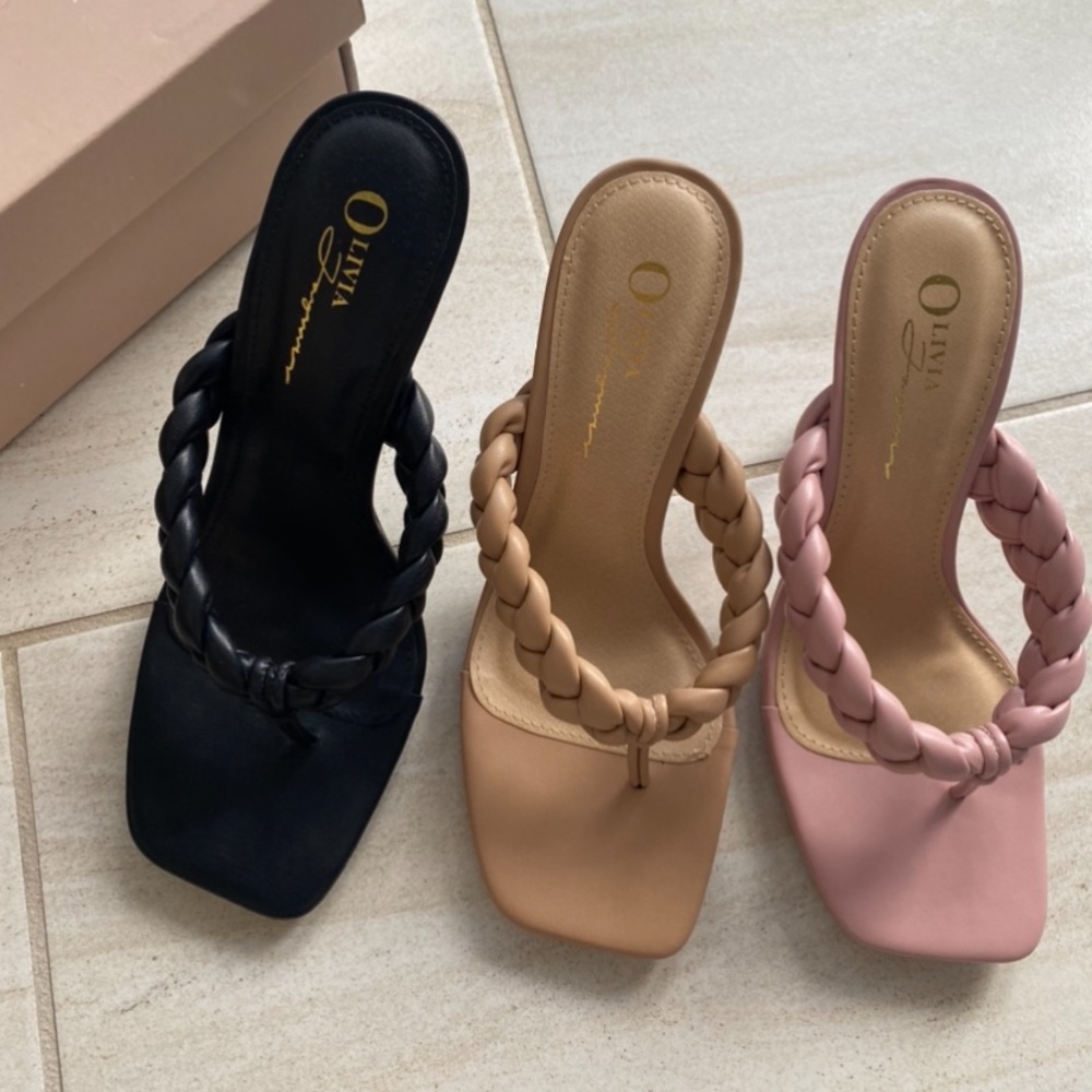 Braided design leather sandals
